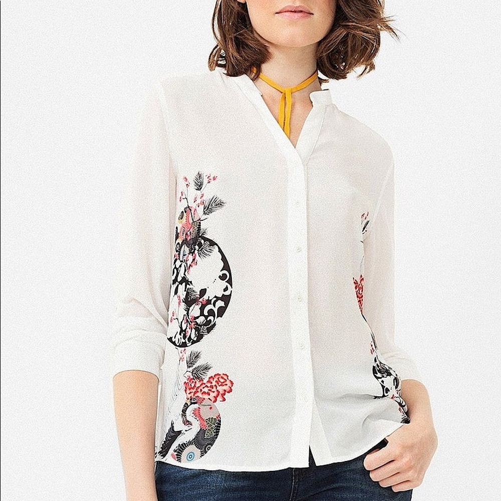 Desigual Cam Eva button up blouse top S - Picture 1 of 8